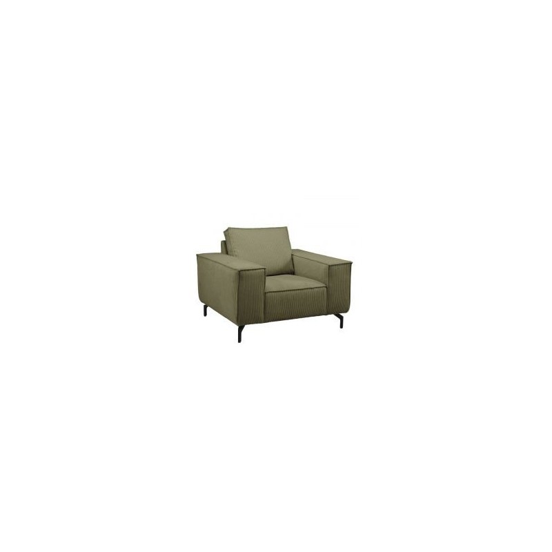 Fauteuil en velours côtelé kaki PUEBLO Casita