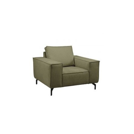 Fauteuil en velours côtelé kaki PUEBLO Casita