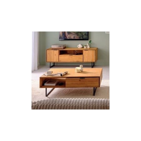 Table basse teck massif recyclé 120cm BAHIA Casita BAHTABA 212