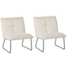 Lot 2 fauteuils velours côtelé blanc Casita CALVIN