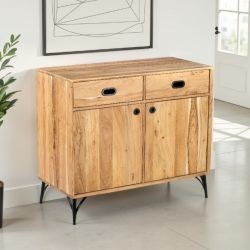 Buffet bois clair industriel SERENA 100cm