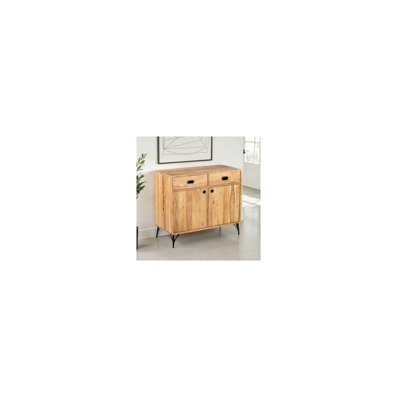 Buffet bois clair industriel SERENA 100cm