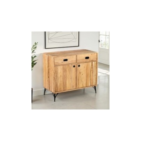 Buffet bois clair industriel SERENA 100cm