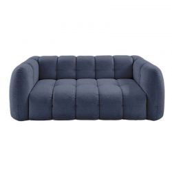 Canapé chenille cocooning en tissu bleu Casita MILOW