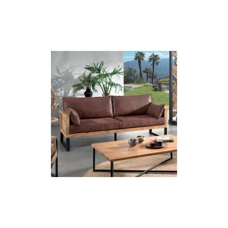 Canapé teck 3 places Dunmore Casita DUNFA3GOBHAV