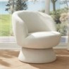 Fauteuil rond pivotant tissu blanc Casita LADOGA