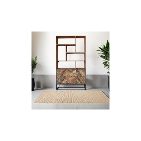 Bibliothèque bois et métal 100cm RITA 4 tiroirs Kayu Intérieur
