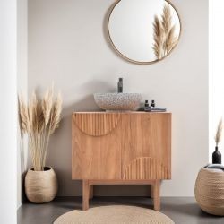 Meuble de salle de bain 75 cm en teck massif YANG