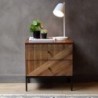 Chevet de lit bois recyclé et métal 50cm MAIA