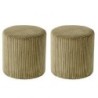 Lot de 2 poufs velours côtelé kaki 35cm Casita SNAW