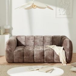 Canapé nuage design 3 places tissu cendre Casita MILOW