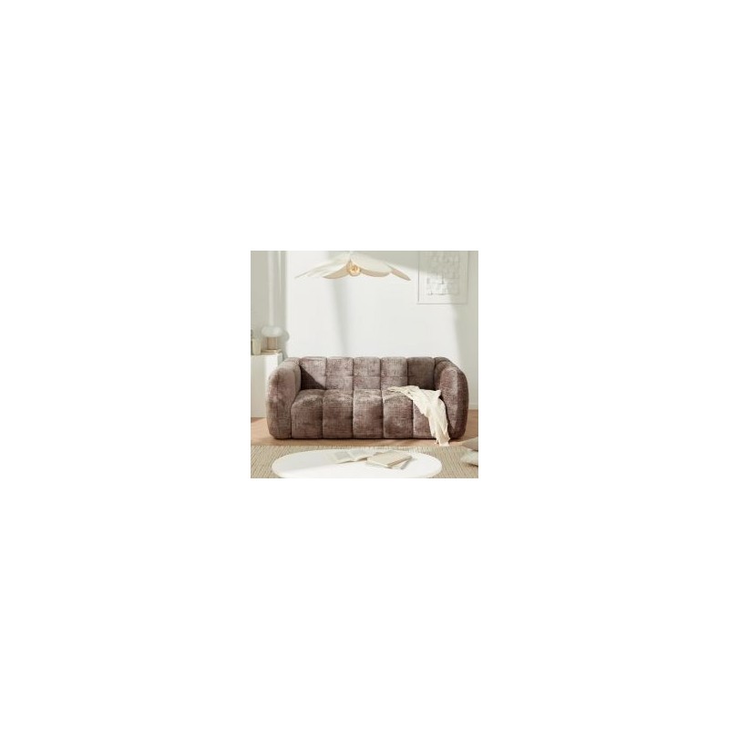 Canapé nuage design 3 places tissu cendre Casita MILOW