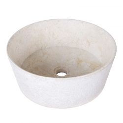 Vasque ronde à poser en marbre crème bord fin Ø40cm LYT-D CREAM