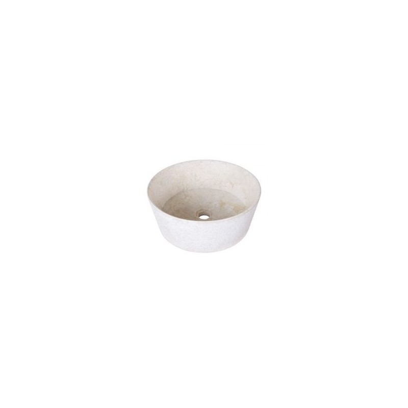 Vasque ronde à poser en marbre crème bord fin Ø40cm LYT-D CREAM