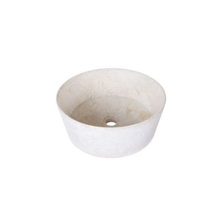 Vasque ronde à poser en marbre crème bord fin Ø40cm LYT-D CREAM