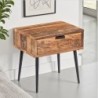 Chevet de lit industriel en bois recyclé MELISSA 45cm 1 tiroir