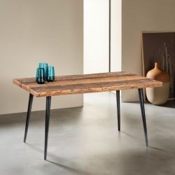 Table à manger industrielle bois recyclé MELISSA 150cm