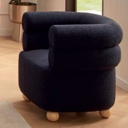 Fauteuil cabriolet moderne tissu bleu 82cm Casita WALA