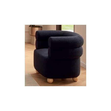 Fauteuil cabriolet moderne tissu bleu 82cm Casita WALA