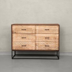 Commode bois et métal 110cm NOA