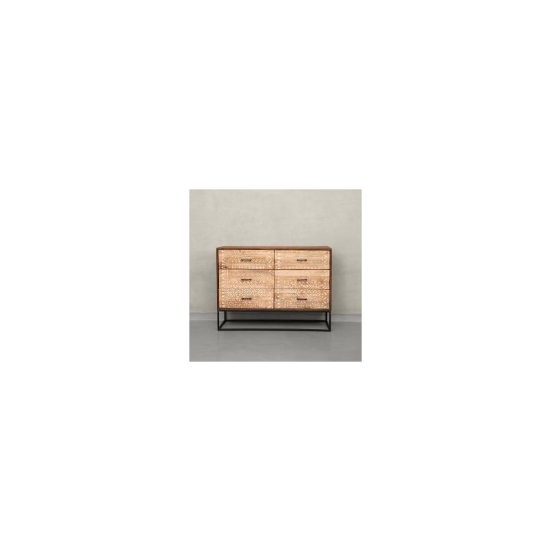 Commode bois et métal 110cm NOA