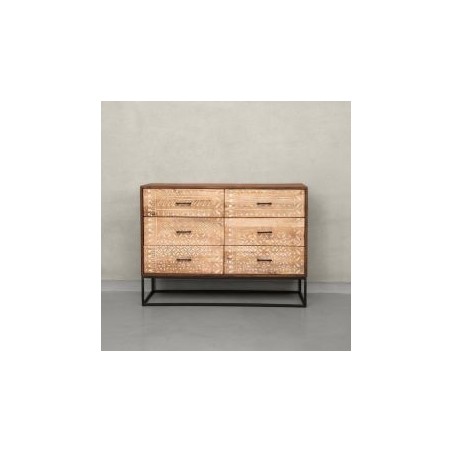 Commode bois et métal 110cm NOA