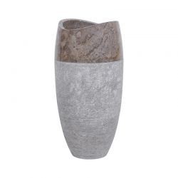 Vasque totem arrondie en marbre gris Ø40cm PGT-G GREY