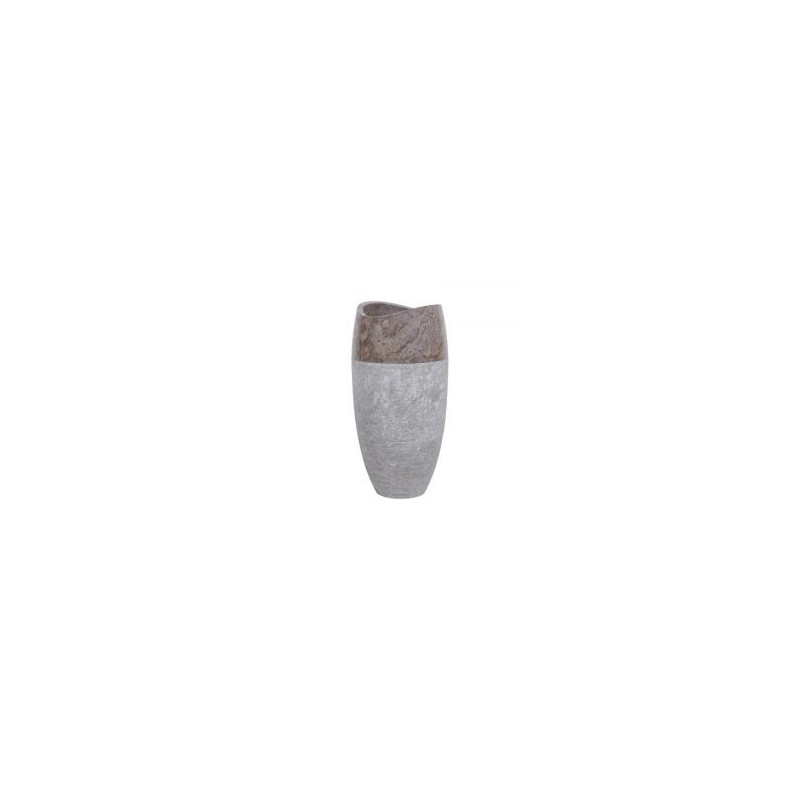 Vasque totem arrondie en marbre gris Ø40cm PGT-G GREY
