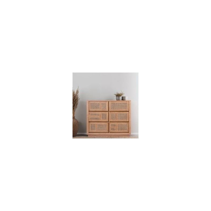 Commode teck et rotin 110cm COLONIAL
