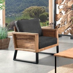 Fauteuil teck massif Dunmore Casita DUNFA1GOBGRI