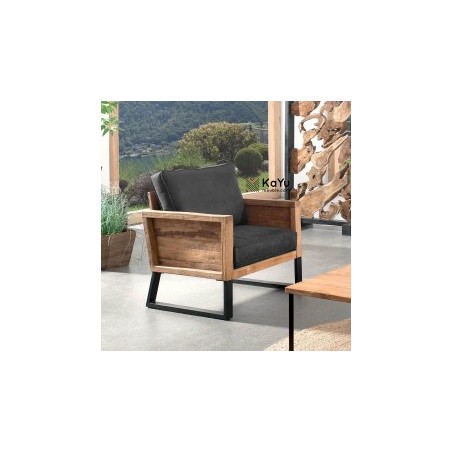 Fauteuil teck massif Dunmore Casita DUNFA1GOBGRI