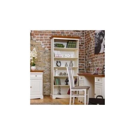 Bibliothèque blanche en bois de pin massif 90cm BIANCA