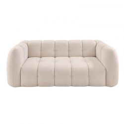 Canapé chenille cocooning en tissu blanc Casita MILOW