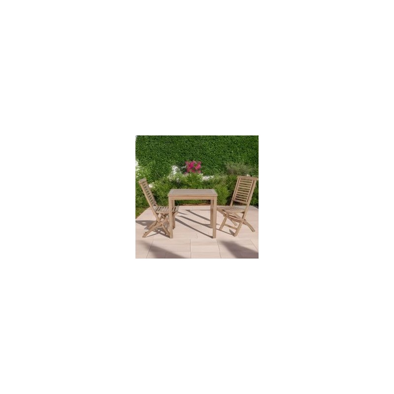 Table carrée extérieur bois de teck massif 80 x 80cm