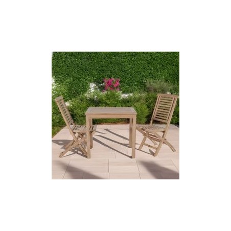 Table carrée extérieur bois de teck massif 80 x 80cm