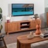 Meuble tv arrondi bois de chêne huilé rétro 150cm WINTON Casita