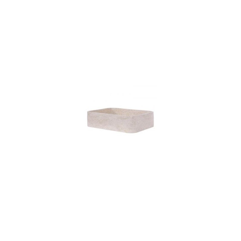 Vasque à poser rectangulaire en marbre crème 50cm RKUT-P CREAM