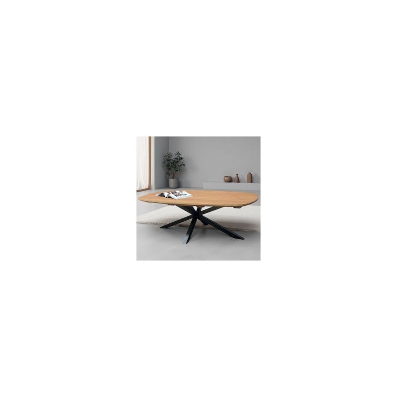 Table basse salon ovale teck massif 125cm BAHIA Casita BAHTABAO 206