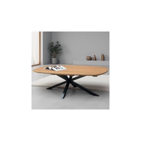 Table basse salon ovale teck massif 125cm BAHIA Casita BAHTABAO 206