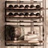 Étagères murales et étagère à vin teck et métal Shelfmate 65cm