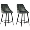 Lot de 2 chaises îlot velours gris Casita CHAILOUGRI 2