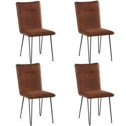 Lot de 4 chaises scandinave tissu marron CasitaCHA 210HAV