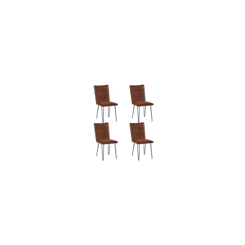 Lot de 4 chaises scandinave tissu marron CasitaCHA 210HAV