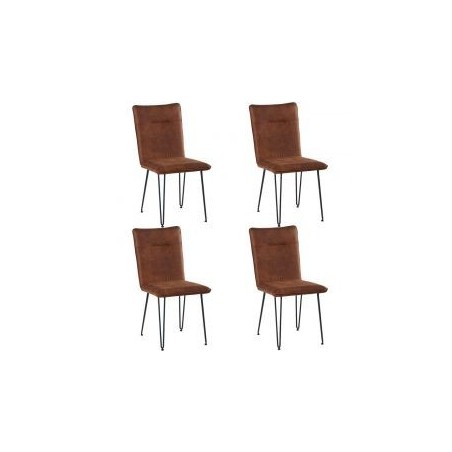 Lot de 4 chaises scandinave tissu marron CasitaCHA 210HAV