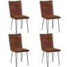 Lot de 4 chaises scandinave tissu marron CasitaCHA 210HAV