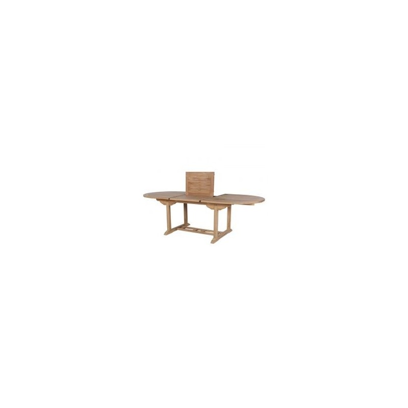 Table de jardin en teck extensible ovale 8 à 12 personnes 180/240cm