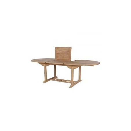 Table de jardin en teck extensible ovale 8 à 12 personnes 180/240cm