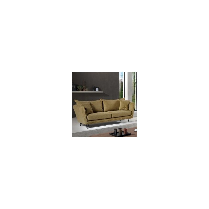 Canapé 3 places tissu vert 204cm Hasting Casita HASCA3ARAVER28