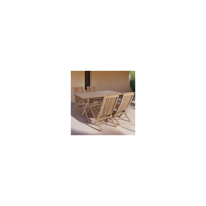 Table rectangulaire pliante teck massif 140cm