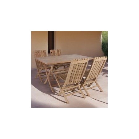 Table rectangulaire pliante teck massif 140cm